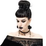 Boucles d'Oreilles 'Black Roses' Noires
