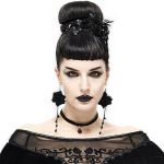 Boucles d'Oreilles 'Black Roses' Noires