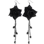 Boucles d'Oreilles 'Black Roses' Noires