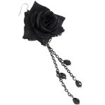 Boucles d'Oreilles 'Black Roses' Noires
