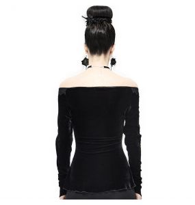 Black 'Gauterit' Long Sleeves Top