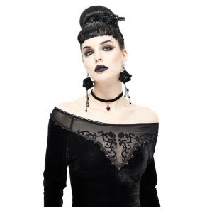 Black 'Gauterit' Long Sleeves Top