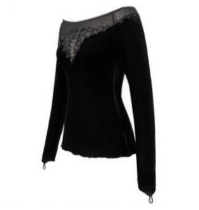 Black 'Gauterit' Long Sleeves Top