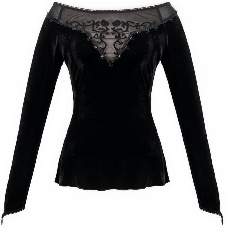 Black 'Gauterit' Long Sleeves Top