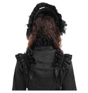 Demi-Chapeau Gothic Lolita 'Laura' Noir