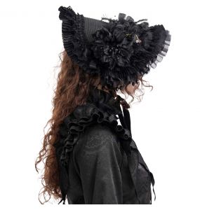 Demi-Chapeau Gothic Lolita 'Laura' Noir