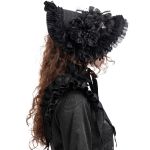 Demi-Chapeau Gothic Lolita 'Laura' Noir