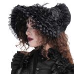 Demi-Chapeau Gothic Lolita 'Laura' Noir