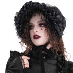 Demi-Chapeau Gothic Lolita 'Laura' Noir
