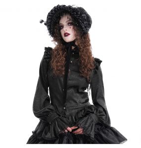 Demi-Chapeau Gothic Lolita 'Laura' Noir