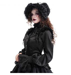 Demi-Chapeau Gothic Lolita 'Laura' Noir