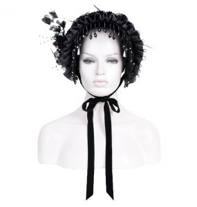 Demi-Chapeau Gothic Lolita 'Laura' Noir