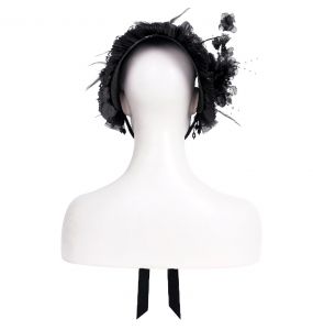 Demi-Chapeau Gothic Lolita 'Laura' Noir