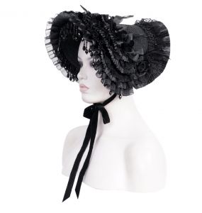 Demi-Chapeau Gothic Lolita 'Laura' Noir