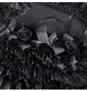 Demi-Chapeau Gothic Lolita 'Laura' Noir