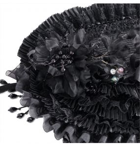 Demi-Chapeau Gothic Lolita 'Laura' Noir