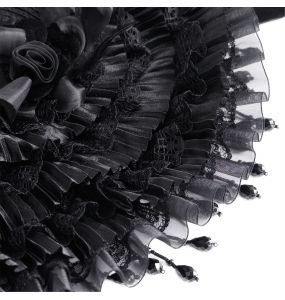 Demi-Chapeau Gothic Lolita 'Laura' Noir