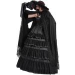 Longue Cape à Capuche 'Darkness' en Dentelle Noire