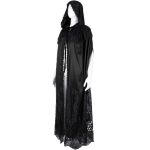 Longue Cape à Capuche 'Darkness' en Dentelle Noire