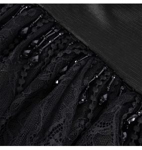 Longue Cape à Capuche 'Darkness' en Dentelle Noire