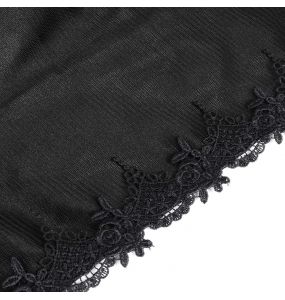 Longue Cape à Capuche 'Darkness' en Dentelle Noire