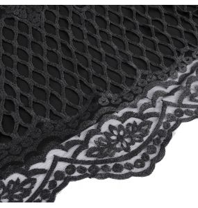 Longue Cape à Capuche 'Darkness' en Dentelle Noire