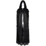 Longue Cape à Capuche 'Darkness' en Dentelle Noire