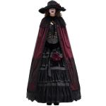 Longue Cape à Capuche 'Glamour' en Dentelle Bordeaux