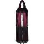 Longue Cape à Capuche 'Glamour' en Dentelle Bordeaux