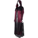 Longue Cape à Capuche 'Glamour' en Dentelle Bordeaux