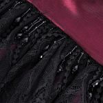 Longue Cape à Capuche 'Glamour' en Dentelle Bordeaux