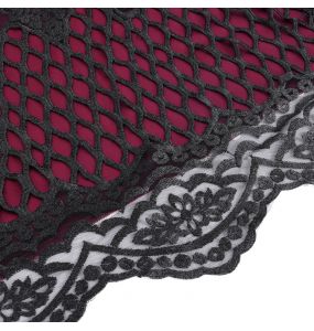 Longue Cape à Capuche 'Glamour' en Dentelle Bordeaux