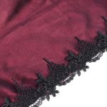 Longue Cape à Capuche 'Glamour' en Dentelle Bordeaux