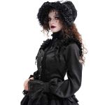 Chemisier Gothique Victorien 'Laura' Noir