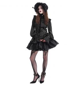 Chemisier Gothique Victorien 'Laura' Noir