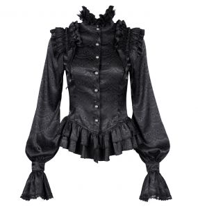 Chemisier Gothique Victorien 'Laura' Noir