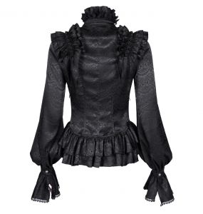 Chemisier Gothique Victorien 'Laura' Noir