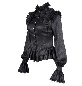 Chemisier Gothique Victorien 'Laura' Noir
