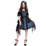Robe Asymétrique 'Ovida' Noire et Bleue