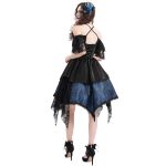 Robe Asymétrique 'Ovida' Noire et Bleue