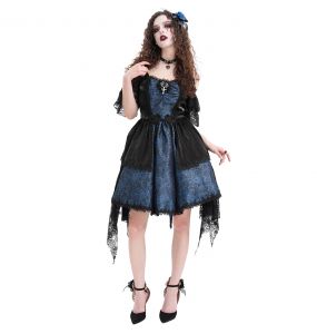Robe Asymétrique 'Ovida' Noire et Bleue