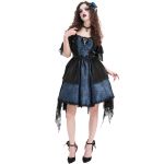 Robe Asymétrique 'Ovida' Noire et Bleue