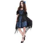 Robe Asymétrique 'Ovida' Noire et Bleue