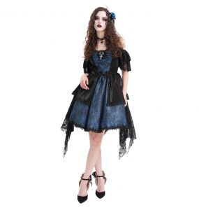 Robe Asymétrique 'Ovida' Noire et Bleue