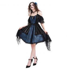 Robe Asymétrique 'Ovida' Noire et Bleue