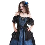 Robe Asymétrique 'Ovida' Noire et Bleue