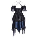 Robe Asymétrique 'Ovida' Noire et Bleue