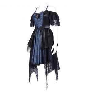 Robe Asymétrique 'Ovida' Noire et Bleue