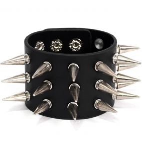 Black Social Debris Spikes Wrist Strap