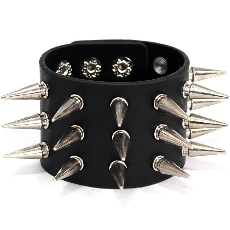 Bracelet à Spikes 'Social Debris' Noir